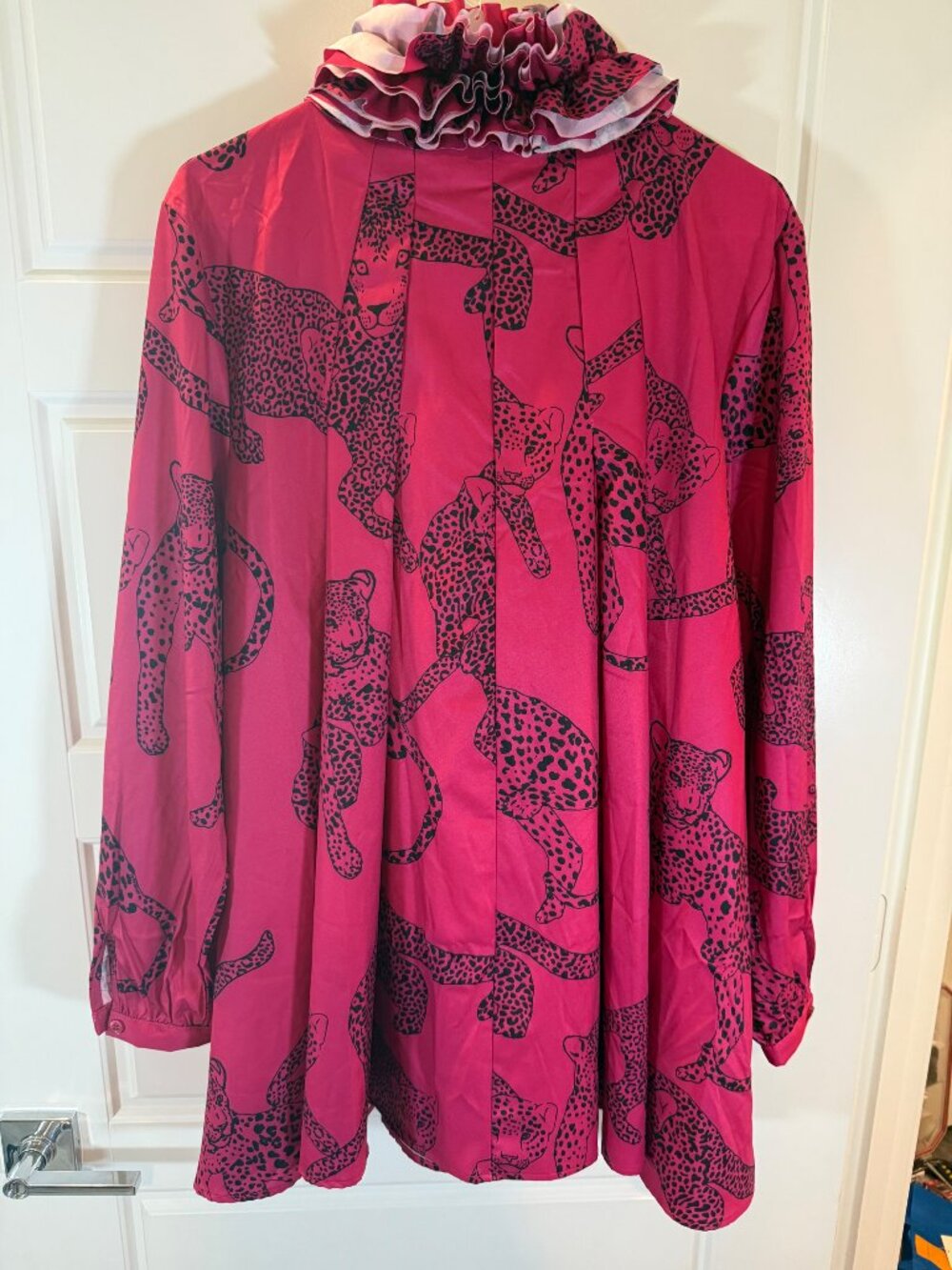 WOWO Fashion Pink Leopard Print Dress Size M